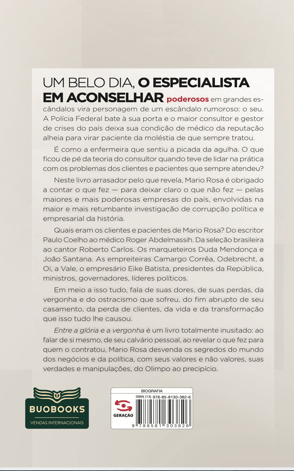 Capa do livro Entre a glória e a vergonha